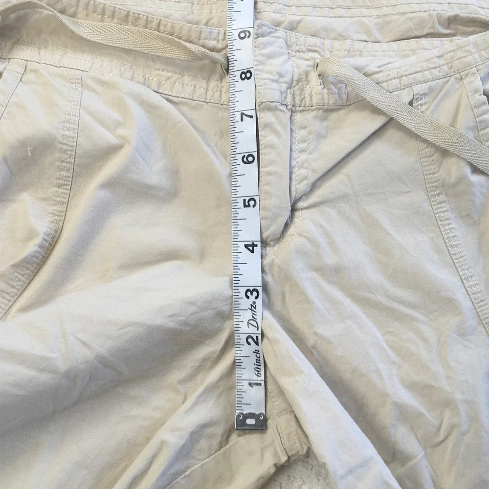 Nike Womens Tan Khaki Shorts Drawstring Sz Small S 4-6 Cotton Blend